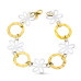 18K PULSERA BICOLOR FLORES 18.5CM