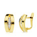 18K PENDIENTES BANDAS ORO BICOLOR 14X7 MM