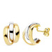 18K PENDIENTES BANDAS ORO BICOLOR 14X9 MM