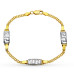 18k PULSERA ORO BICOLOR JUEGO COMUNION 4 CIRCONITAS CADENA ESTERILLA