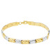 18K PULSERA BICOLOR ESTAMPACION 19 CM