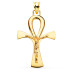 18K CRUZ DE LA VIDA ORO AMARILLO SIN CRISTO EN BRILLO 40 X 30 MM